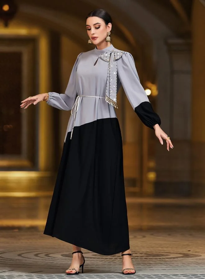 Take Two Women Color Block Embellished Detail Maxi Dress